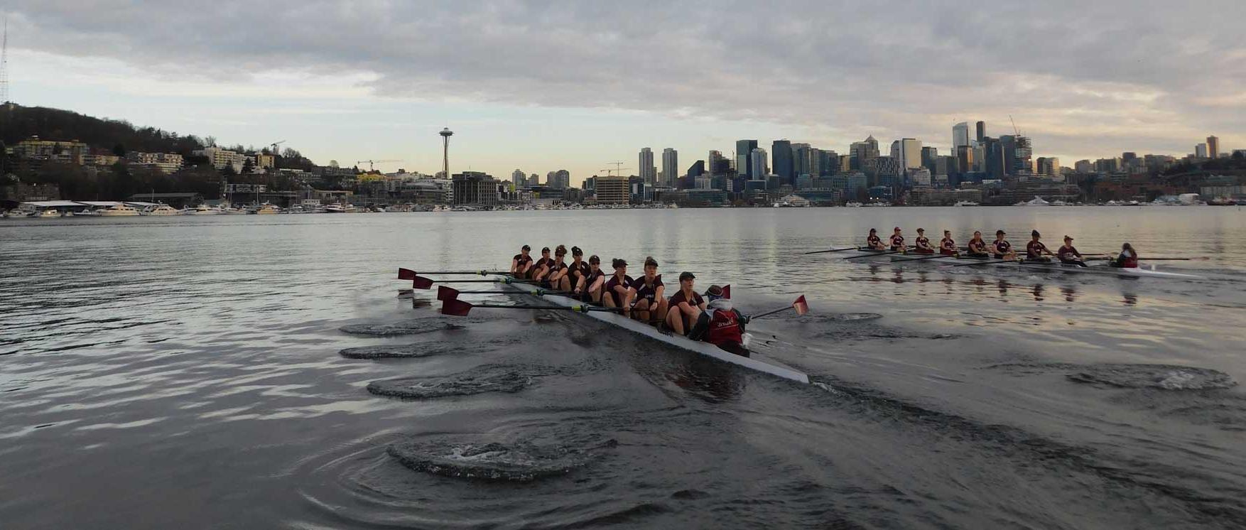 crew team row on lake union